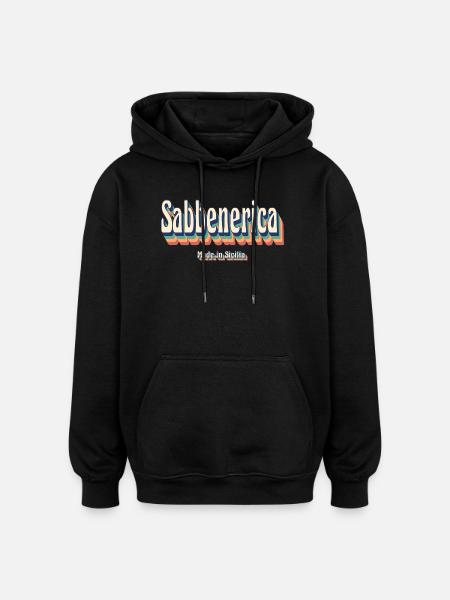 t-shirt Sicilia sabbenerica saluto siciliano - Felpa con cappuccio unisex oversize - nero
