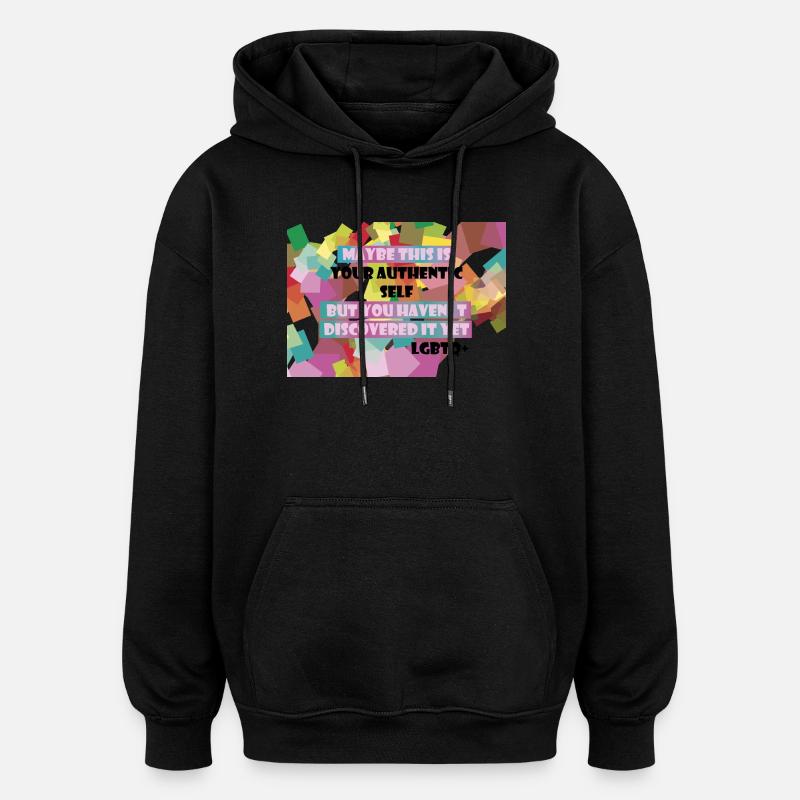 Qui suis-je ? LGBTQ+ ? - Sweat à capuche oversize unisexe - noir