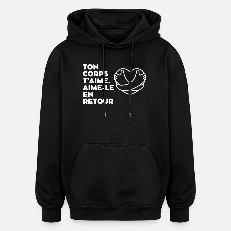 Cœur de mains d'amour inspirant - Sweat à capuche oversize unisexe - noir