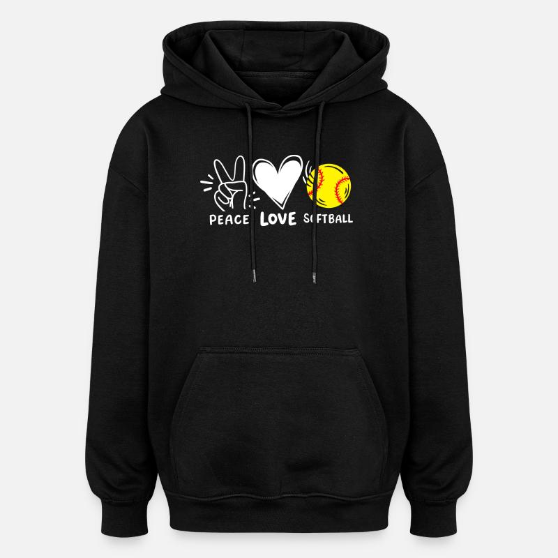 Softball-Spieler Softball - Oversized Unisex Hoodie - Schwarz