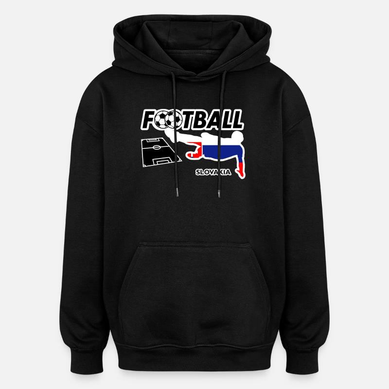 Fußball Fieber Slowakei - Oversized Unisex Hoodie - Schwarz