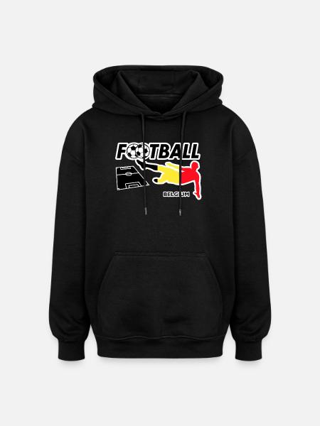 Fußball Fieber Belgien - Oversized Unisex Hoodie - Schwarz