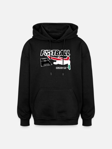 Fußball Fieber Ungarn - Oversized Unisex Hoodie - Schwarz