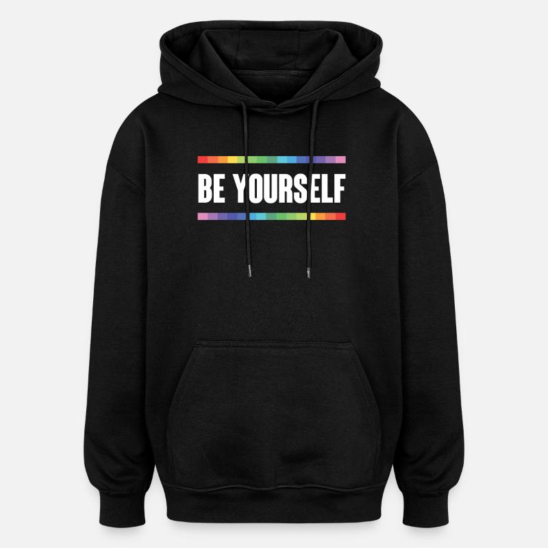 LGBTQ Pride Month - Be Yourself - Oversized Unisex Hoodie - black