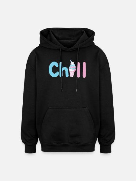 Eiscreme Sommer - Oversized Unisex Hoodie - Schwarz