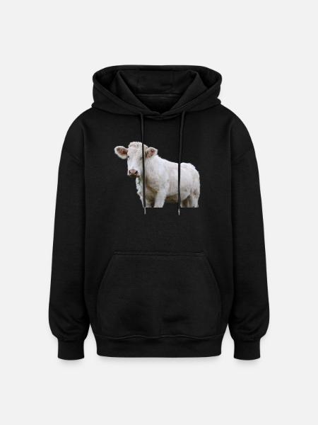 Vache - Sweat à capuche oversize unisexe - noir