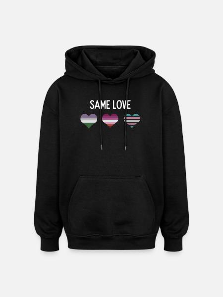 LGBTQ Pride Month - Same Love - Oversized Unisex Hoodie - black