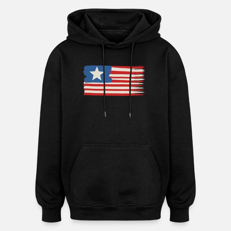 Ein Stern USA Flagge - Oversized Unisex Hoodie - Schwarz