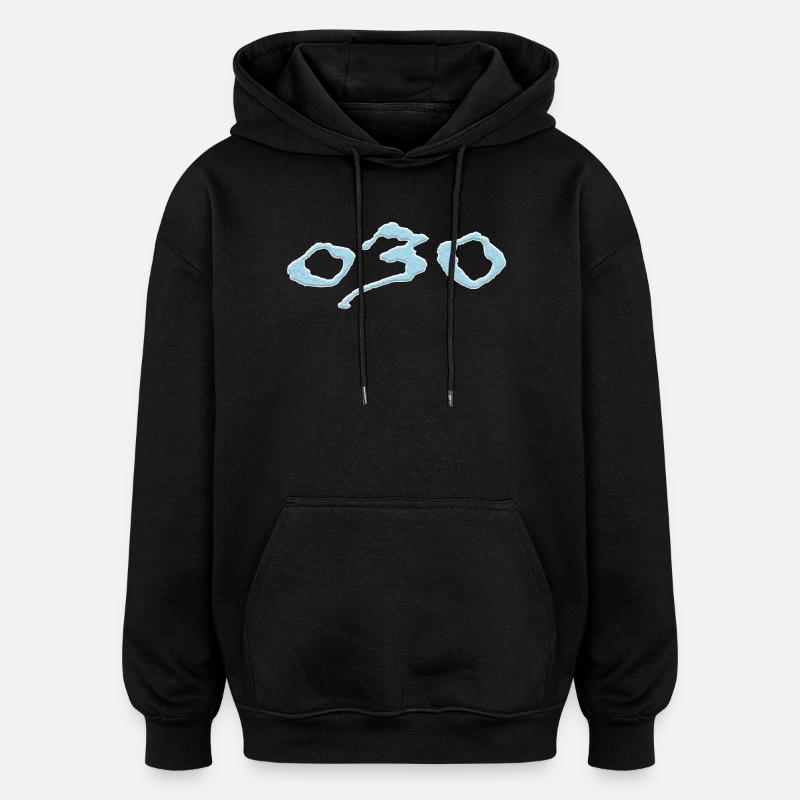 030 Exklusiv - Oversized Unisex Hoodie - Schwarz