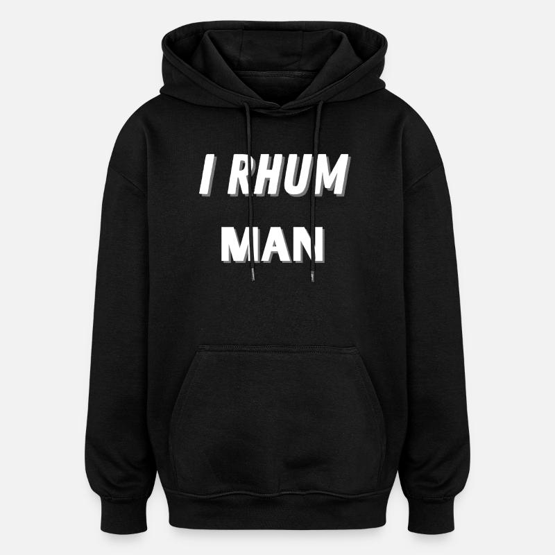 I Rhum Man - Sweat à capuche oversize unisexe - noir