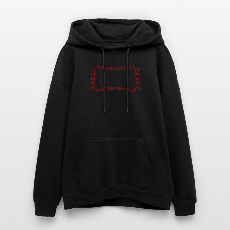 Frame pattern red Oversized Unisex Hoodie