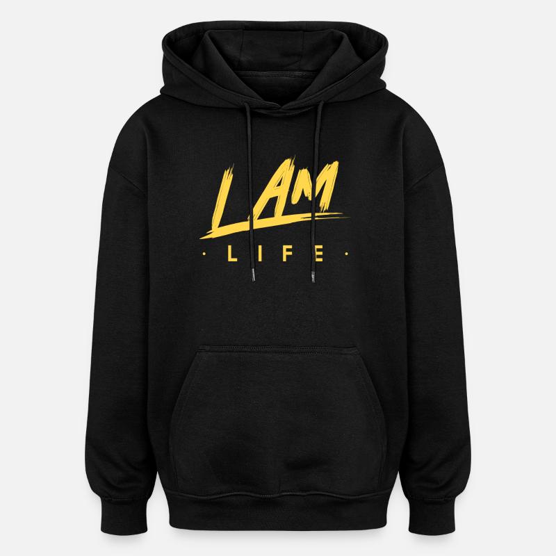 I am life zen motivation - Sweat à capuche oversize unisexe - noir