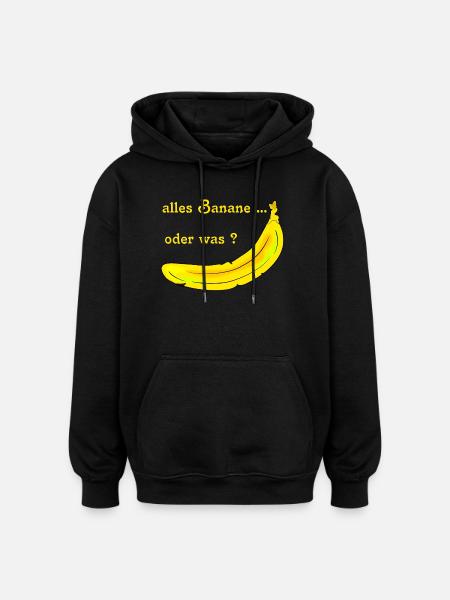 Banane - Sweat à capuche oversize unisexe - noir