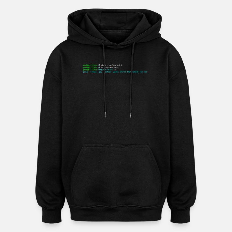 Linux-Terminal - Oversized Unisex Hoodie - Schwarz