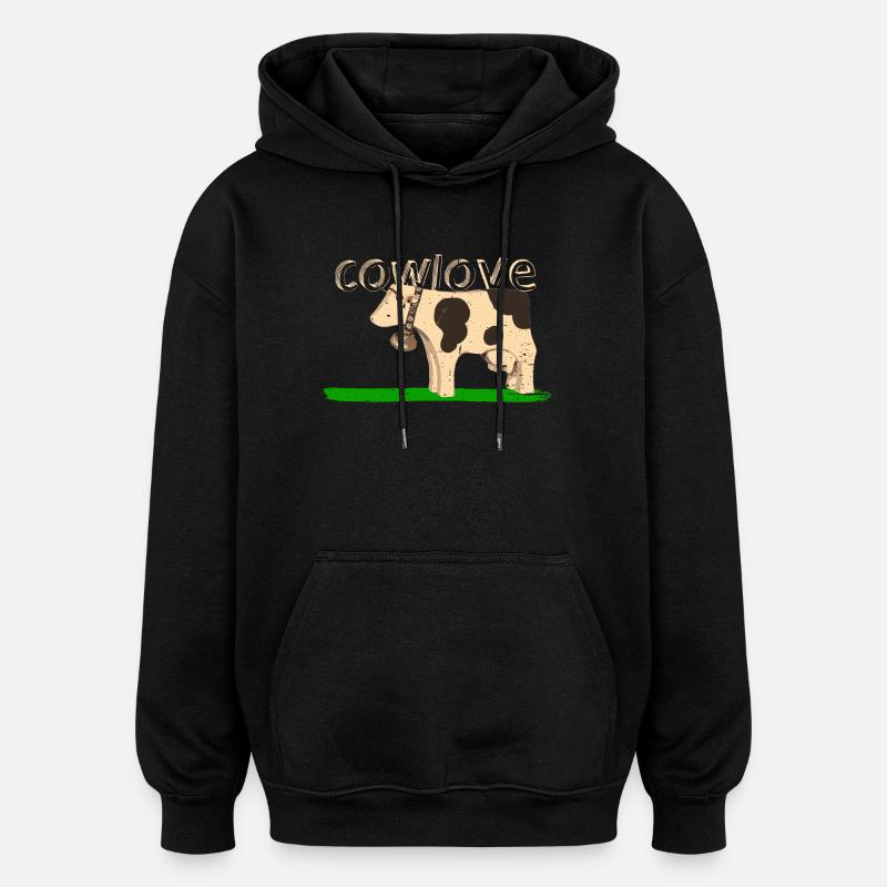 cowlove | Kuhliebe | 350 dpi - Oversized Unisex Hoodie - Schwarz