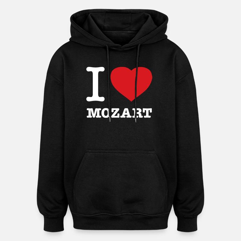 J’ADORE MOZART - Sweat à capuche oversize unisexe - noir