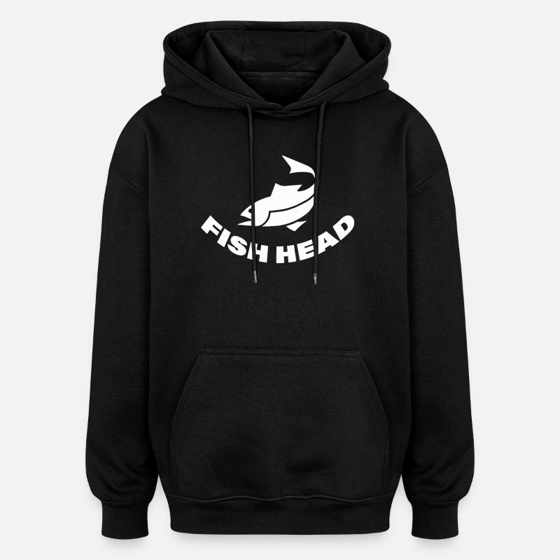 TÊTE DE POISSON - Sweat à capuche oversize unisexe - noir