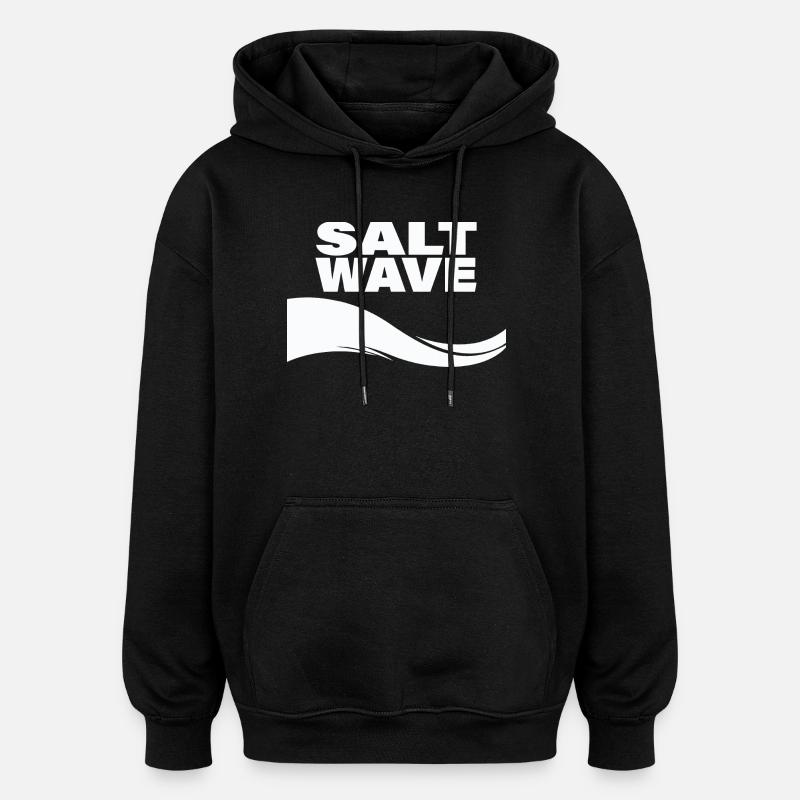 SALT WAVE - Oversized Unisex Hoodie - black