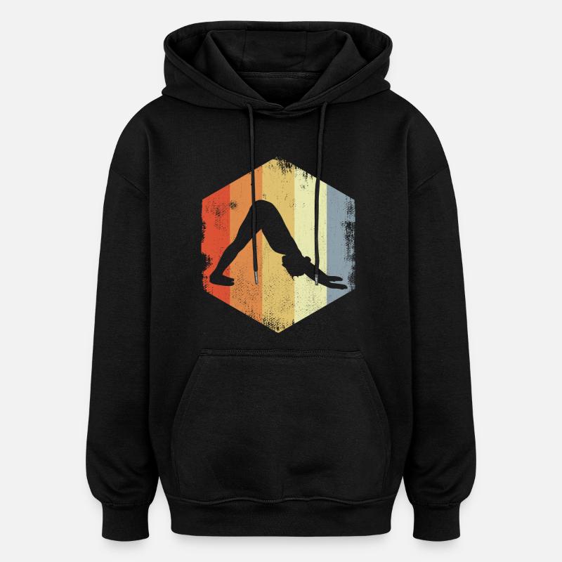 Dessin de Yogini - Sweat à capuche oversize unisexe - noir