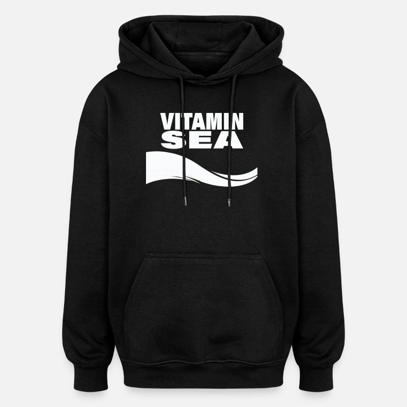 VITAMINE DE MER - Sweat à capuche oversize unisexe - noir