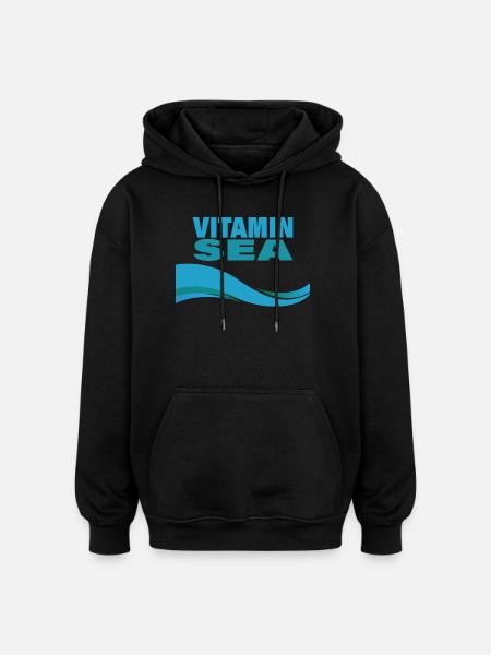 VITAMIN SEA - Oversized Unisex Hoodie - black