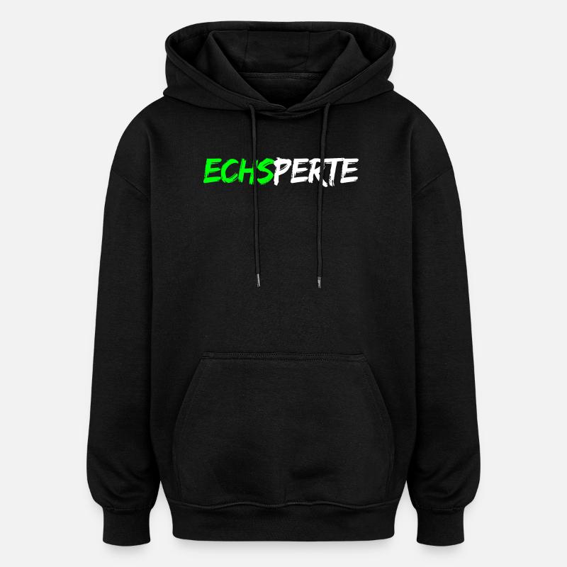 Echsperte - Experte, lustiger Wortwitz - Oversized Unisex Hoodie - Schwarz
