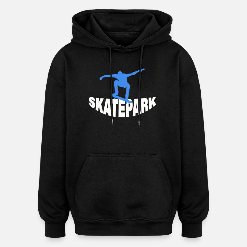 SKATEPARK - Sweat à capuche oversize unisexe - noir
