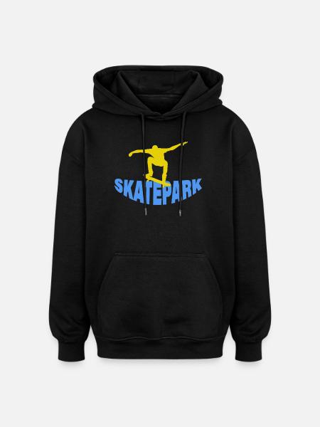 SKATEPARK - Oversized Unisex Hoodie - Schwarz