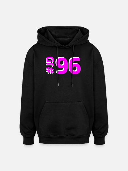 JD96 - Sweat à capuche oversize unisexe - noir