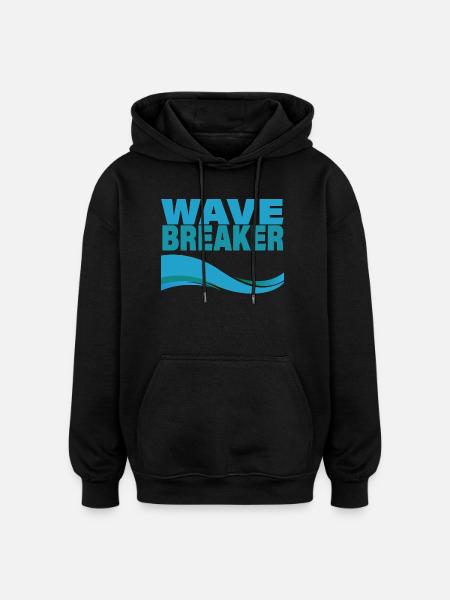 WAVE BREAKER - Oversized Unisex Hoodie - black