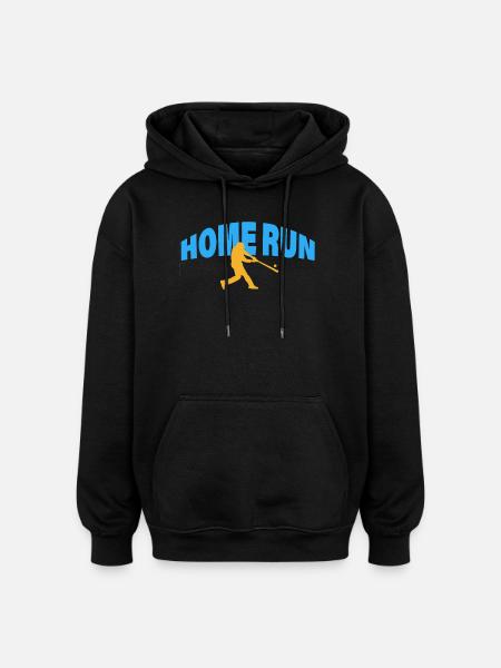 HOME RUN - Oversized Unisex Hoodie - Schwarz