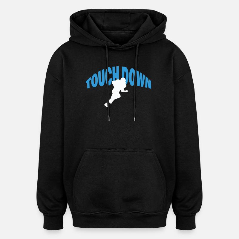 TOUCH DOWN - Oversized Unisex Hoodie - black