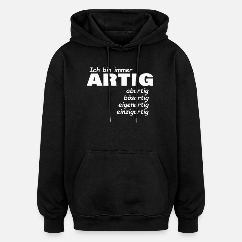 BON - Sweat à capuche oversize unisexe - noir