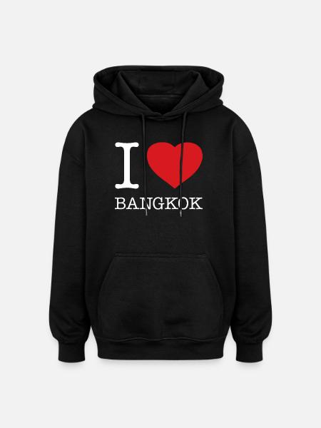 I LOVE BANGKOK - Oversized Unisex Hoodie - black