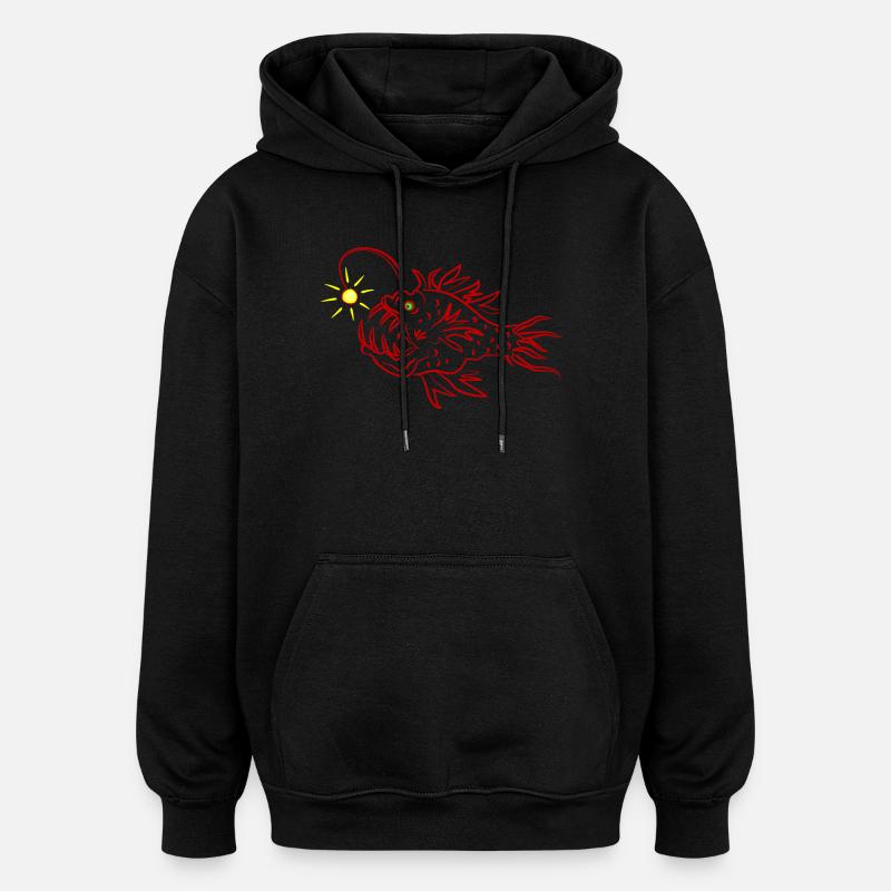 A lantern fish - Oversized Unisex Hoodie - black