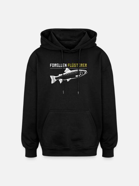 Forellen Flüsterer - Oversized Unisex Hoodie - Schwarz