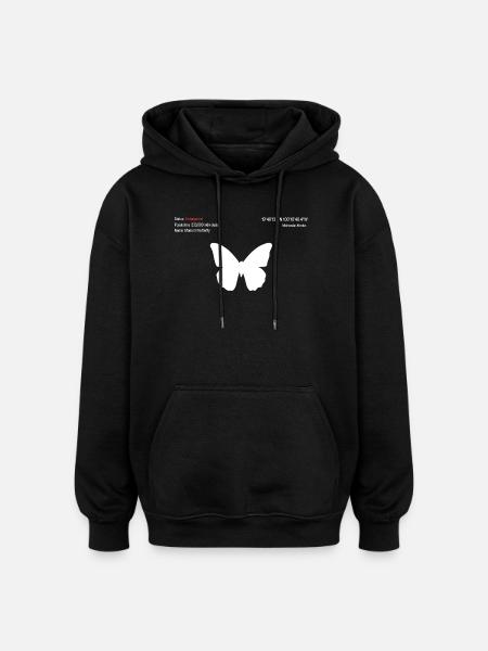 Papillon - Sweat à capuche oversize unisexe - noir