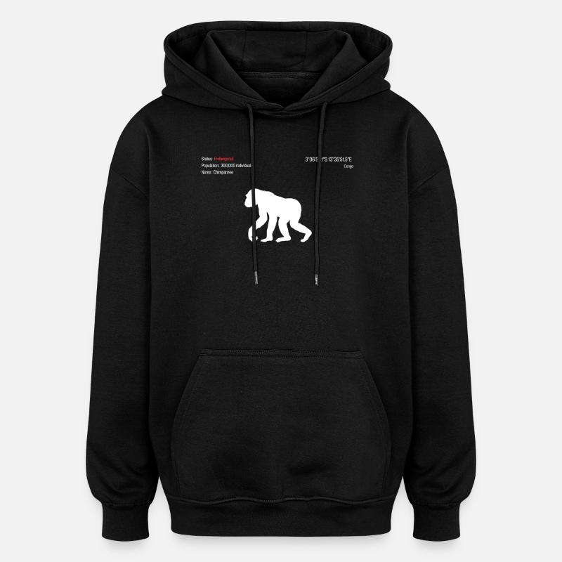 Chimpanzé - Sweat à capuche oversize unisexe - noir