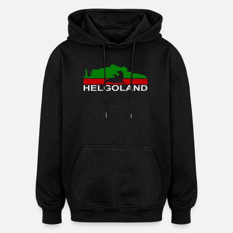 Helgoland - Oversized Unisex Hoodie - Schwarz