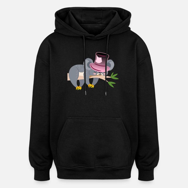 KOALA BEAR - DORMIR - Sweat à capuche oversize unisexe - noir