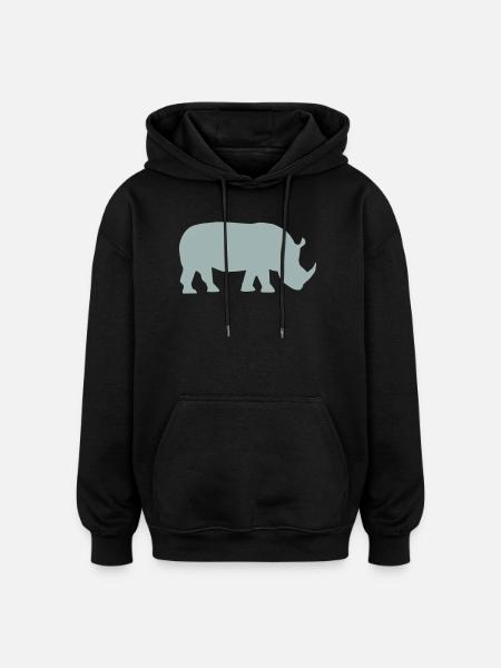 Rhinoceros - Oversized Unisex Hoodie - black