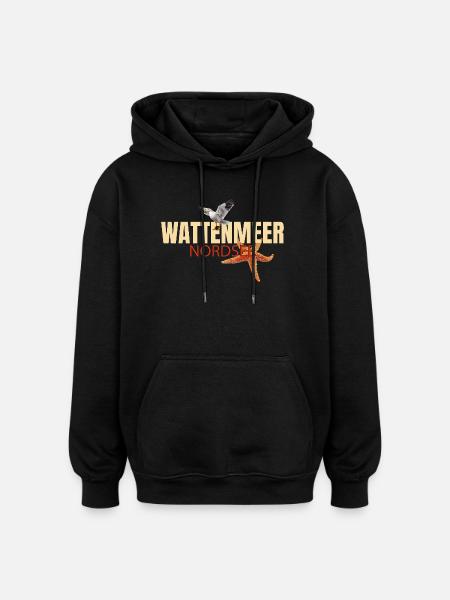 Wattenmeer - Nordsee - Oversized Unisex Hoodie - Schwarz