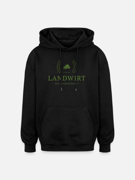 Farmer Passion Emblem - Oversized Unisex Hoodie - black