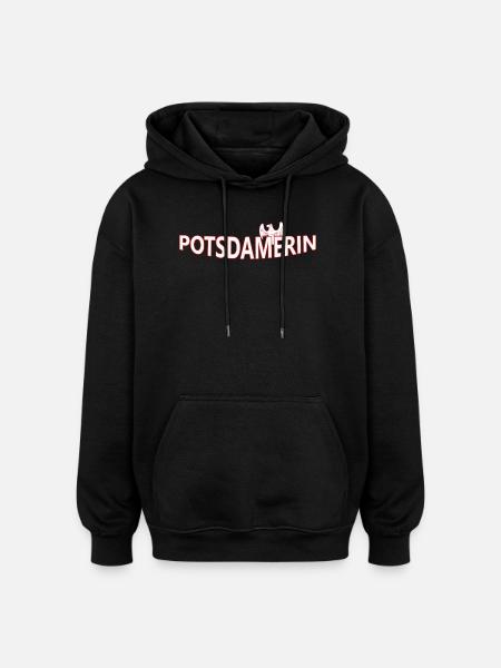 POTSDAMERIN - Oversized Unisex Hoodie - Schwarz