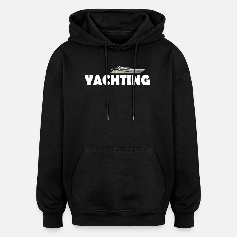 Yachting - Sweat à capuche oversize unisexe - noir