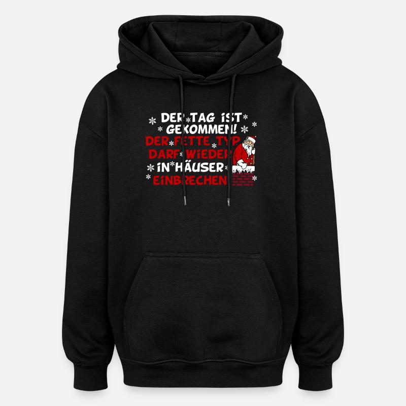 Weihnachten Dicker Weihnachtsmann - Oversized Unisex Hoodie - Schwarz