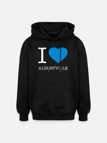 J’ADORE ALBERTVILLE - Sweat à capuche oversize unisexe - noir