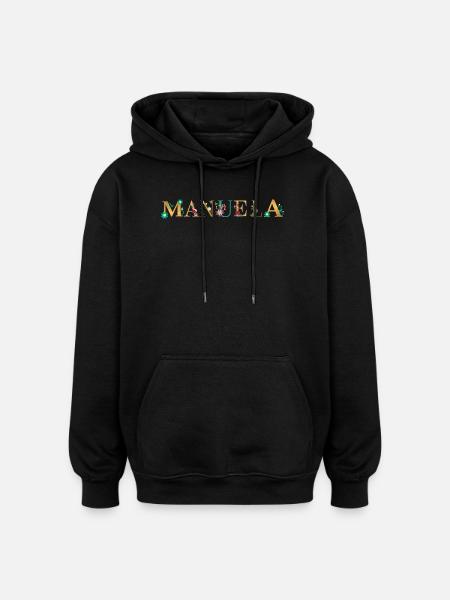MANUELA Name mit Blumen geschmückt - Oversized Unisex Hoodie - Schwarz