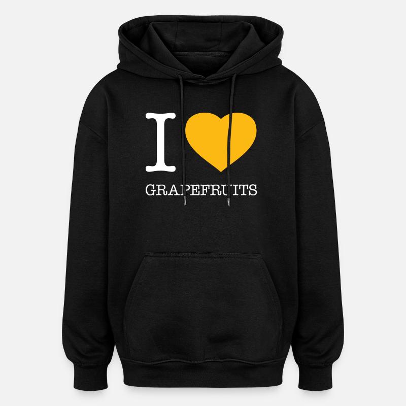 J’ADORE LES PAMPLEMOUSSES - Sweat à capuche oversize unisexe - noir