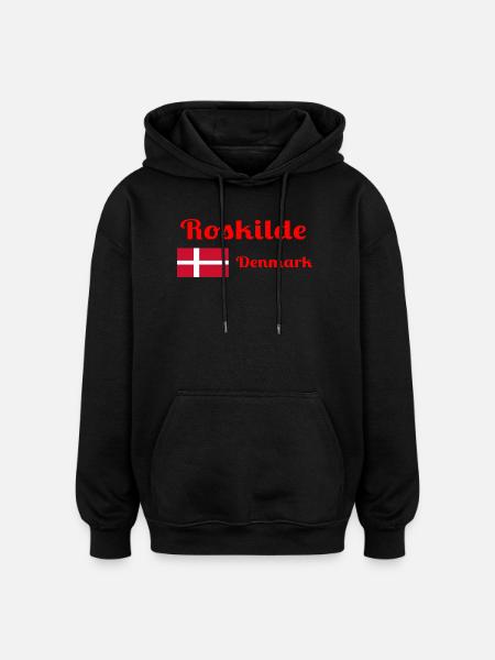 Roskilde Denmark - Stylish prints - Oversized Unisex Hoodie - black